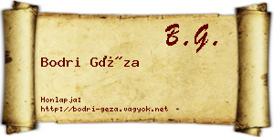 Bodri Géza névjegykártya