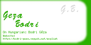 geza bodri business card