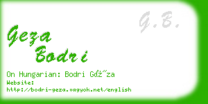 geza bodri business card